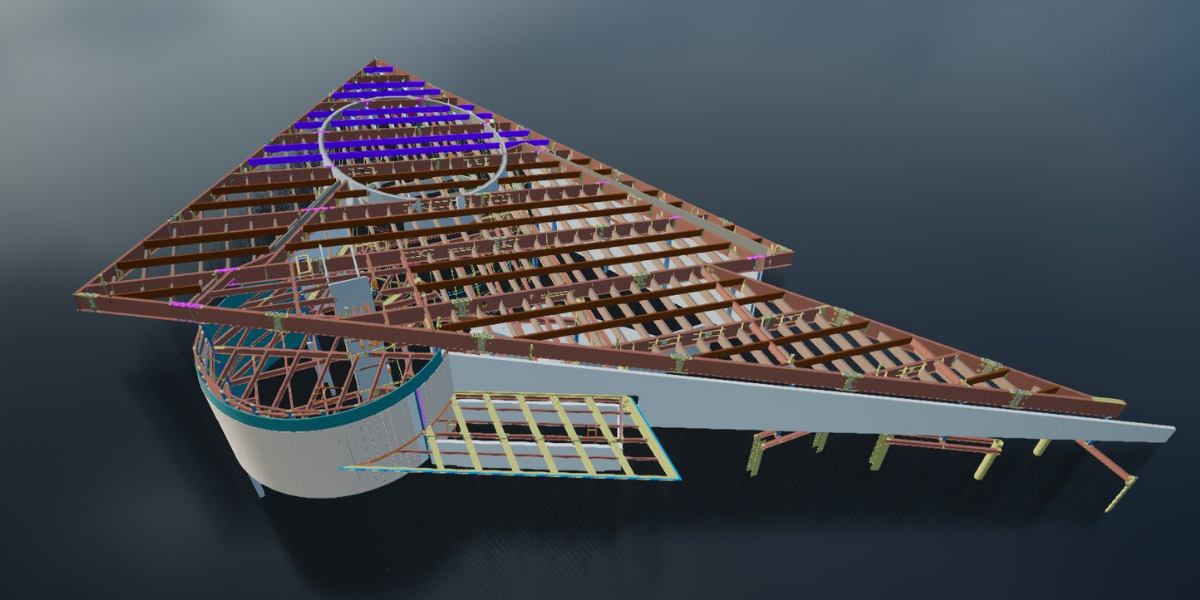 Rock and Roll Halll of Fame Expansion - Steel detailing model by Lincoln Engineering - SDS2 by ALLPLAN