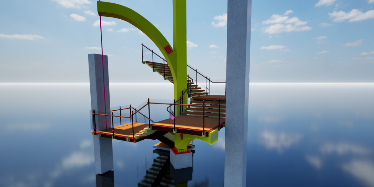 The Trade Hotel staircase - steel detailing model by Aarbee Structures Pvt Ltd - SDS2 by ALLPLAN