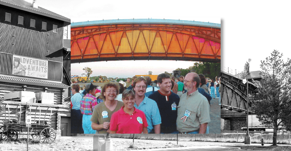 Camie Beagan, Chief People Officer at KL&A, at the Archway in Kearney, NE, a structure she provided steel detailing for early in her career. 