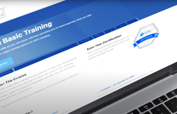 SDS2 offers free online basic training and certification for our Steel Detailing software